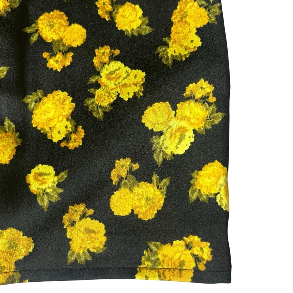 For Love & Lemons Marigold Lyla Dress Black and Yellow Floral Print - Picture 4 of 12